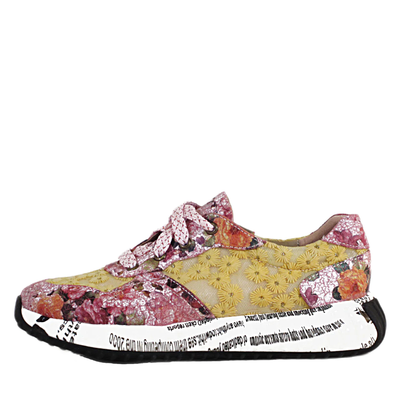 Pinky Floral Dad Sneakers - Olabens