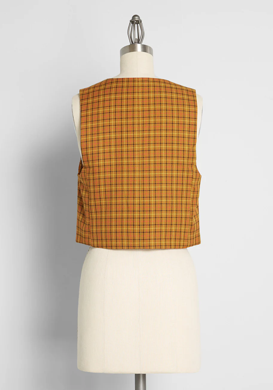 Taking It Back Plaid Vest - Olabens