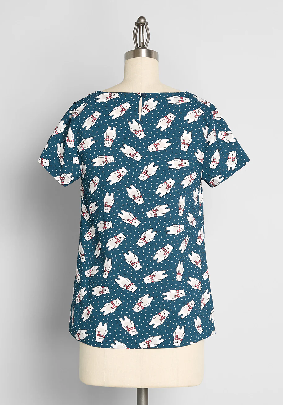 Delightful Demeanor Short Sleeve Blouse - Olabens