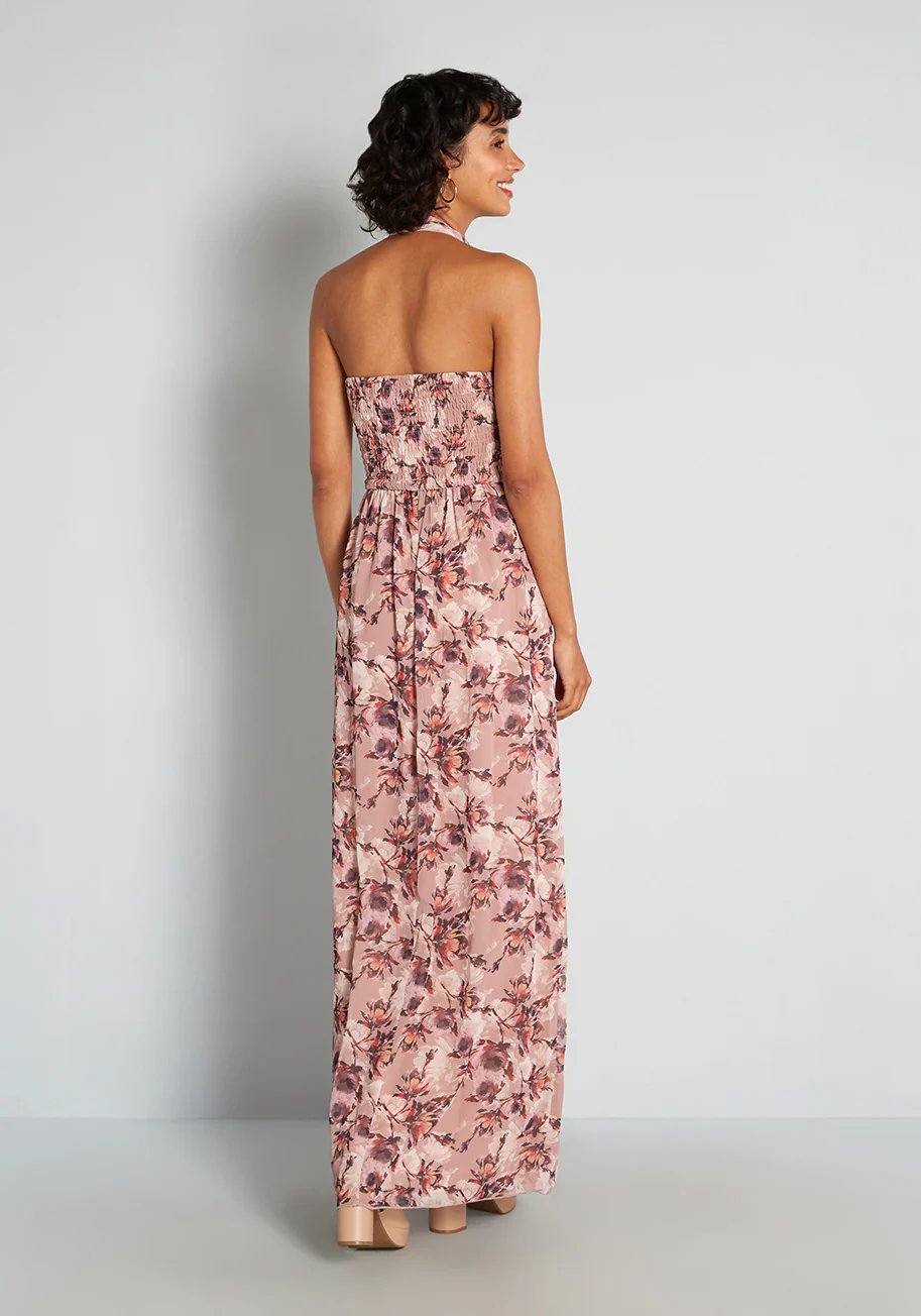 Wind Swept Romance Halter Dress - Olabens
