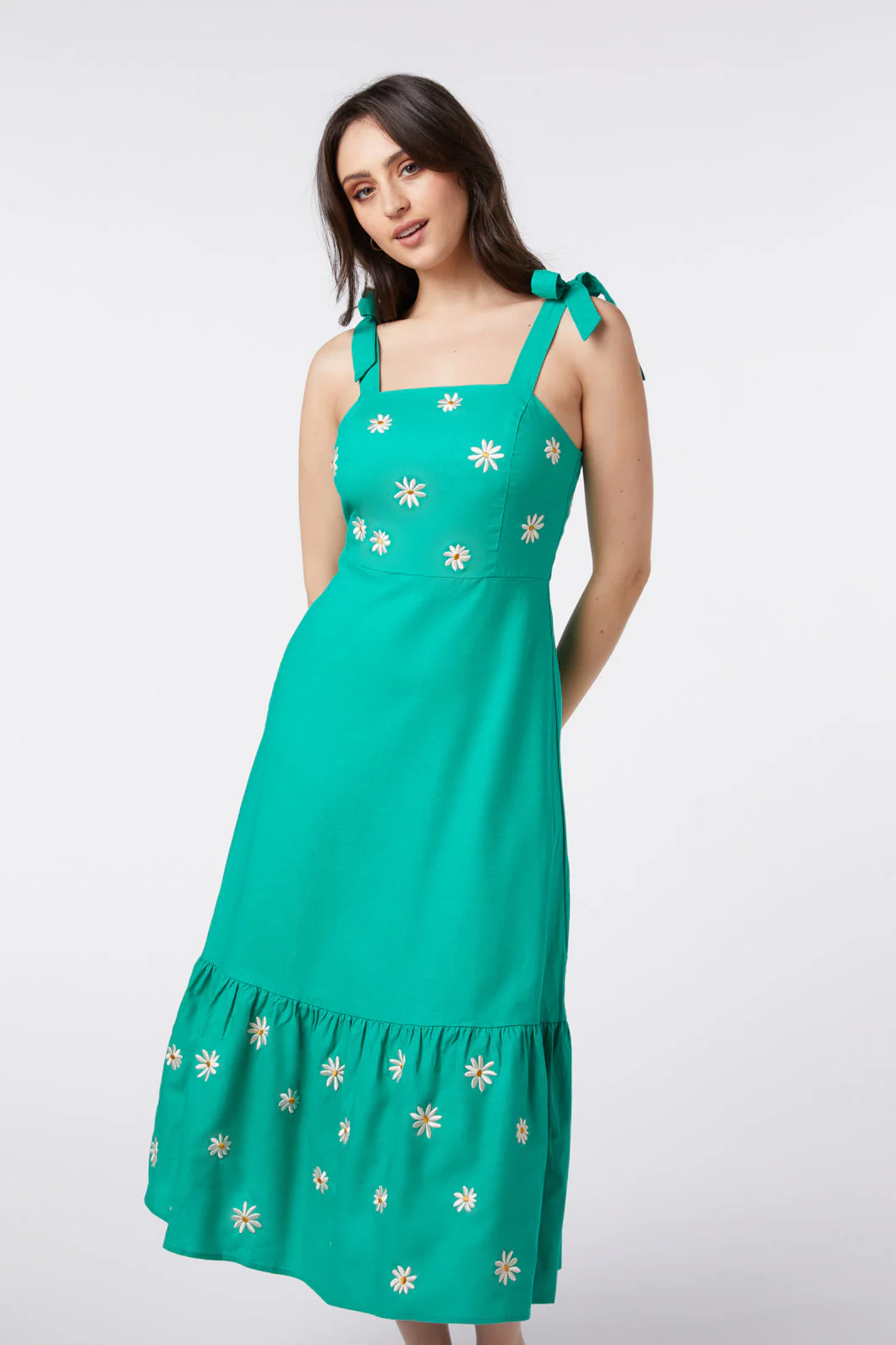 Pattie Embroidered Midi Dress - Olabens
