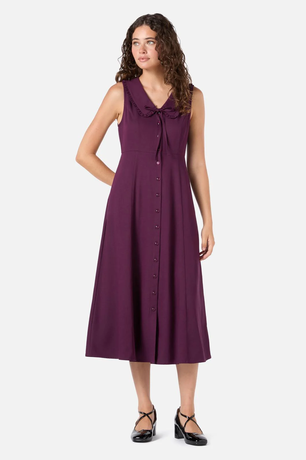 Dorothy Collared Midi Dress - Olabens