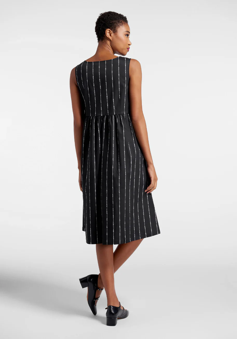 Striped to the Bone Midi Dress - Olabens