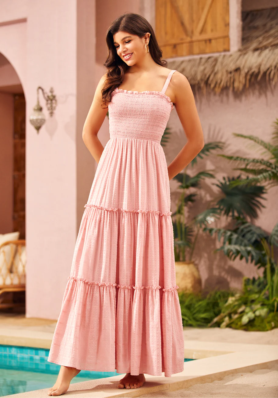 Boho on the Range Smocked Maxi Dress - Olabens