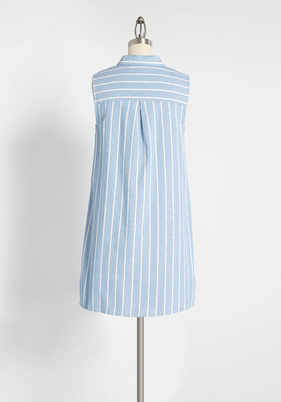 Prep Outside Striped Shirt Dress - Olabens
