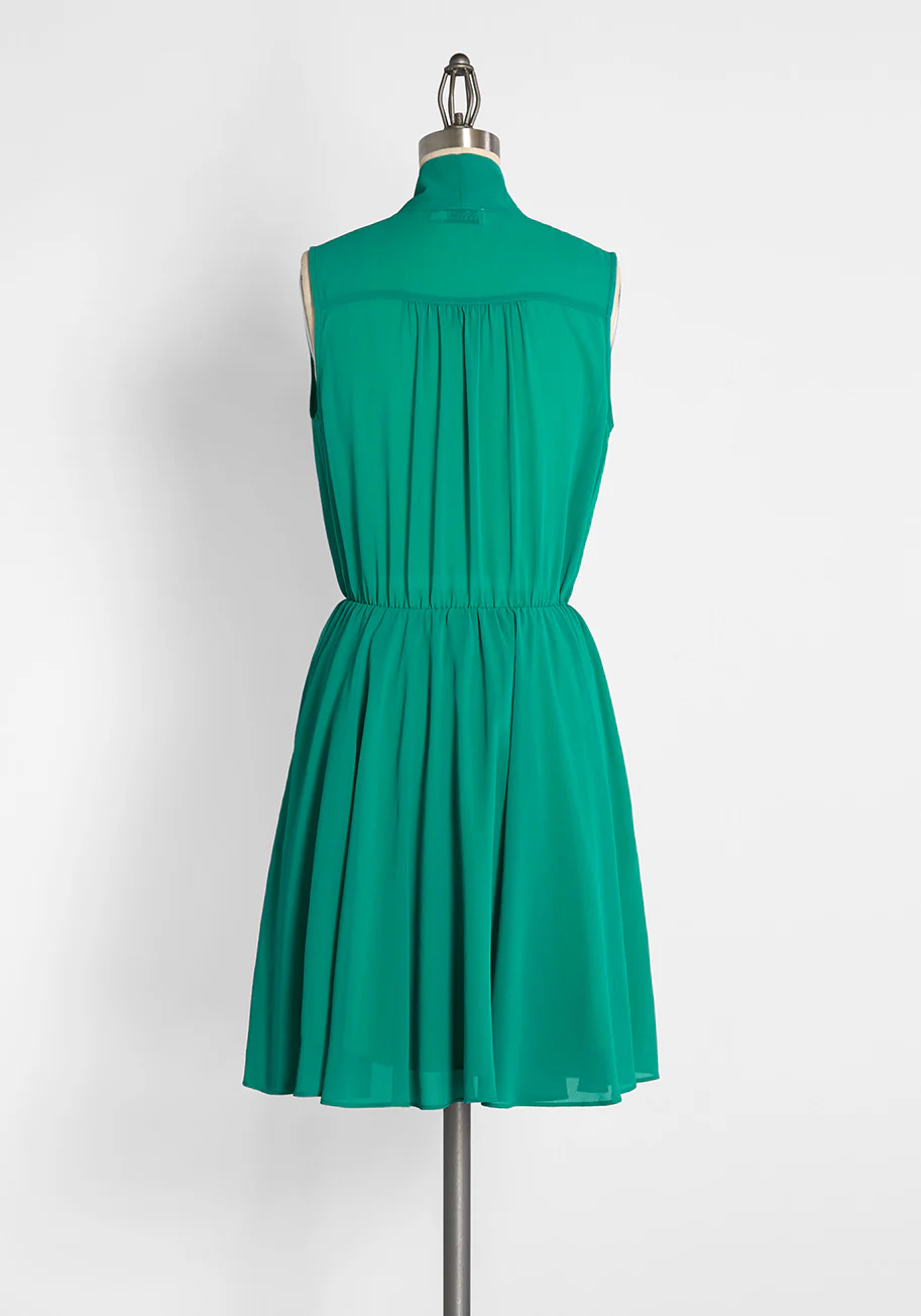 Bliss In a Swish Tie-Neck Dress - Olabens