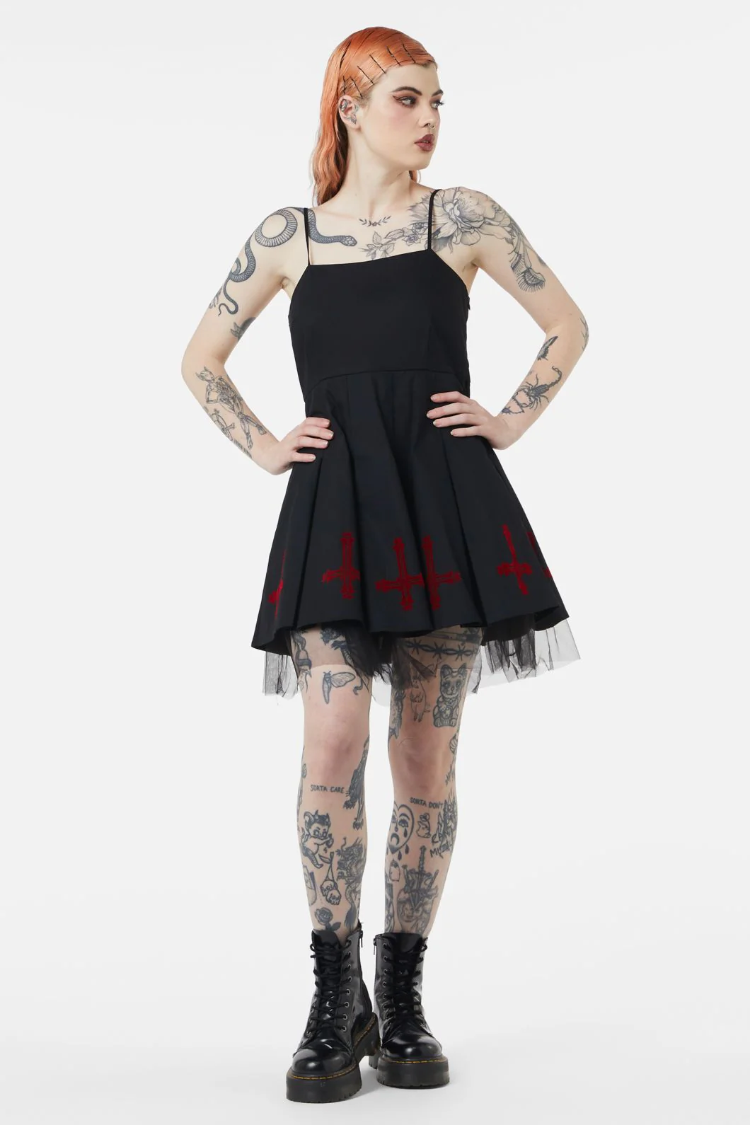 Hail Lilith Flocked Hem Bustier Dress - Olabens