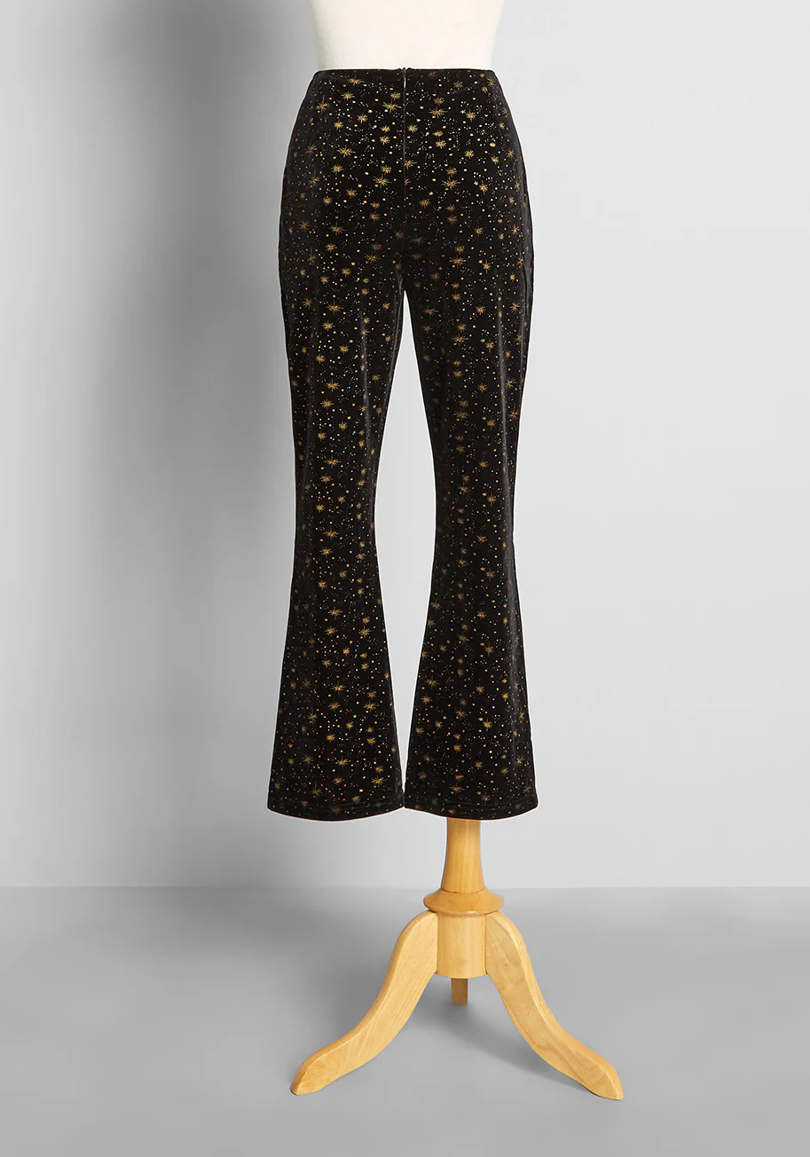 Golden Constellations Flare Pants - Olabens