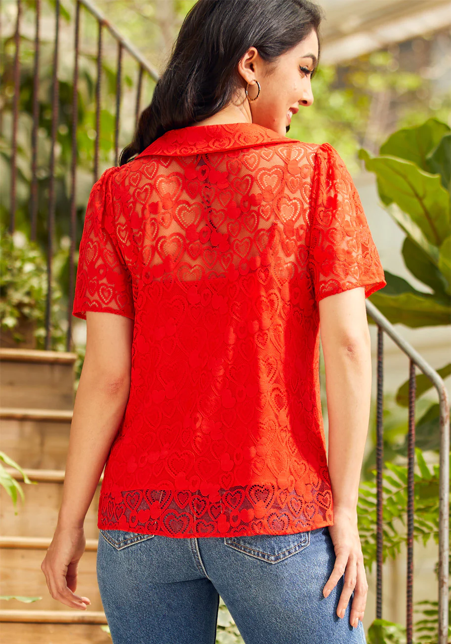 Heart Throb Button-Up Top - Olabens