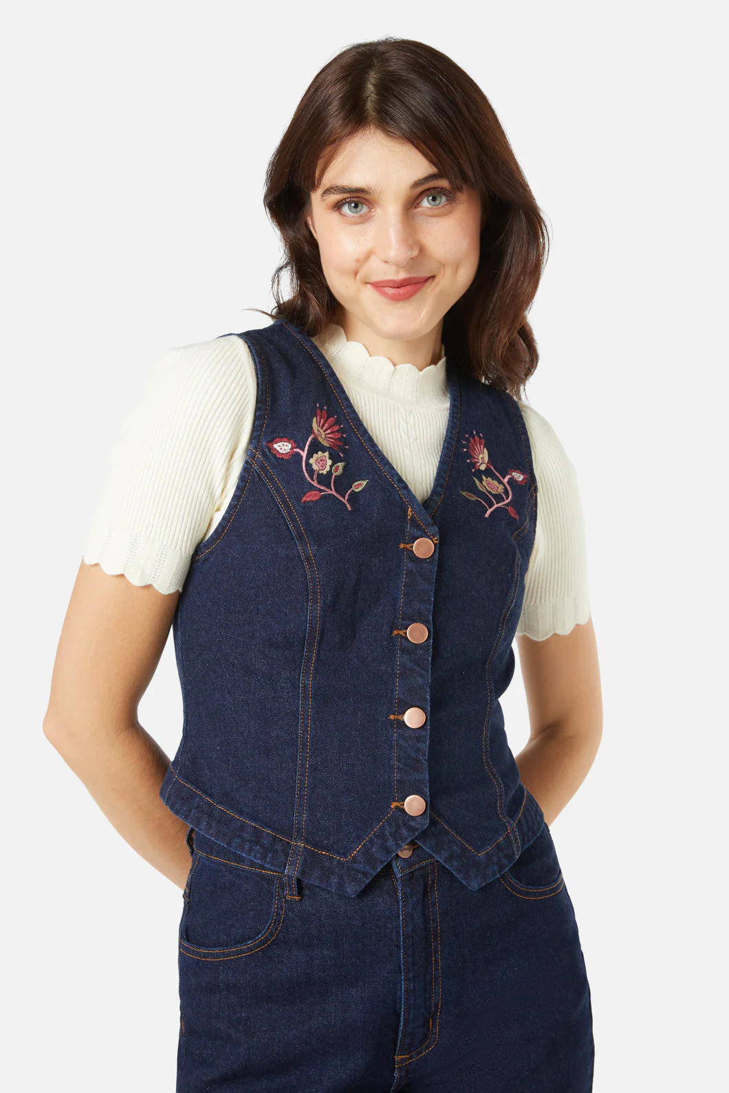 Boho Paisley Embroidered Vest - Olabens