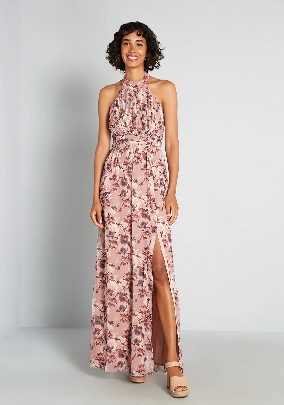 Wind Swept Romance Halter Dress - Olabens