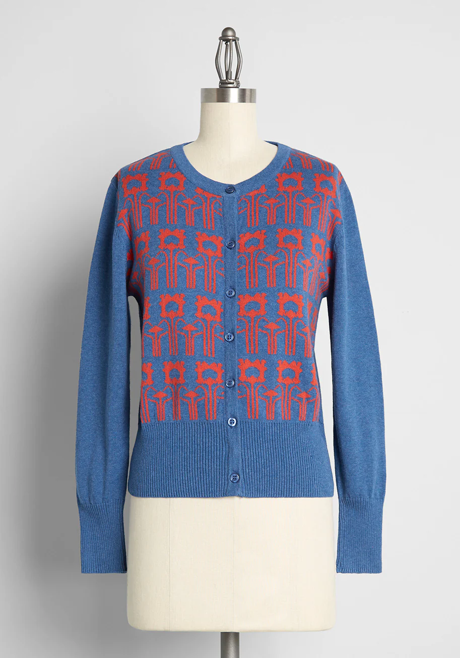 Geometric Gardens Cardigan - Olabens