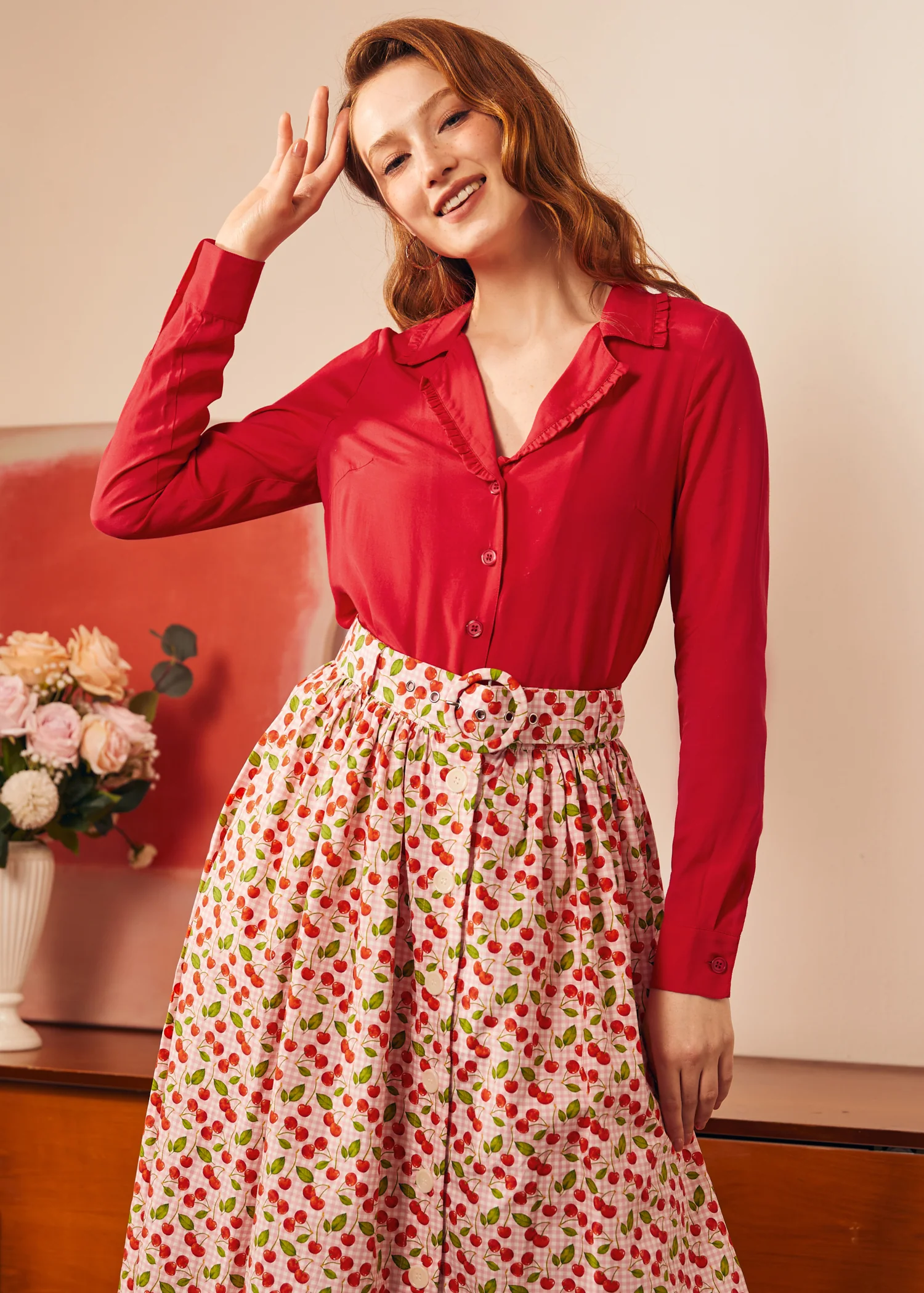 Starlet Power Button-Down Top - Olabens