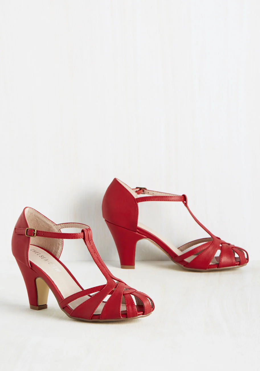 Chelsea Crew There Chic Goes Heel in Red - Olabens