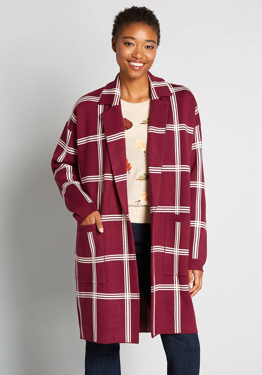 Mid-Century Modern Love Sweater Coat - Olabens