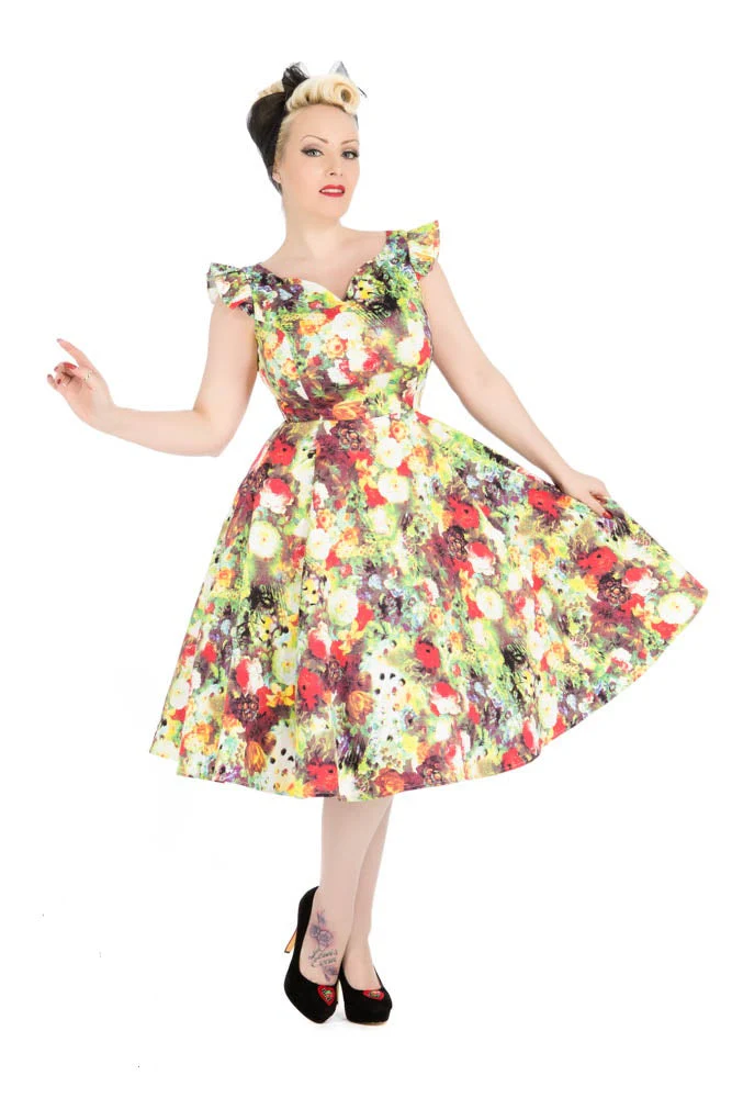 Summer Floral Swing Dress - Olabens
