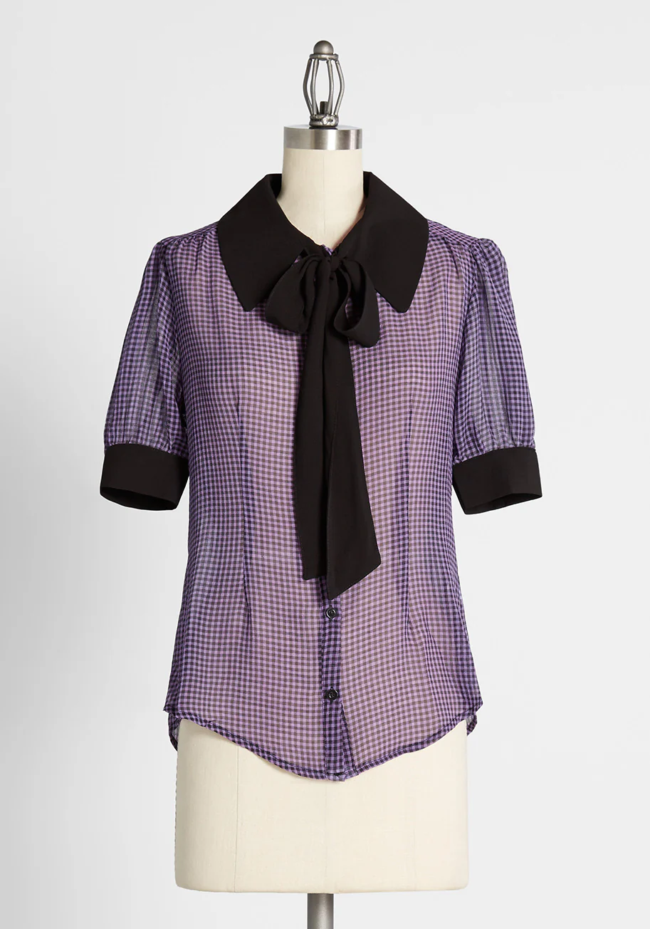 Setting Goals in Gingham Blouse - Olabens