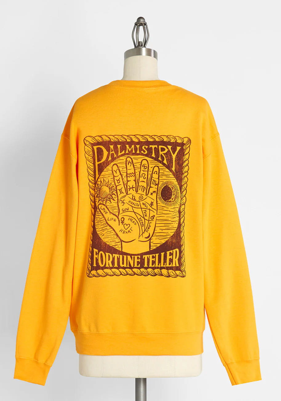 Studying Palmistry Graphic Sweatshirt - Olabens