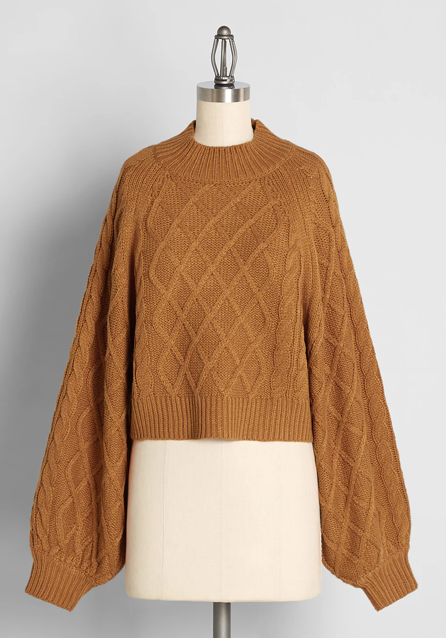 Crossing My Mind Cable Knit Sweater - Olabens