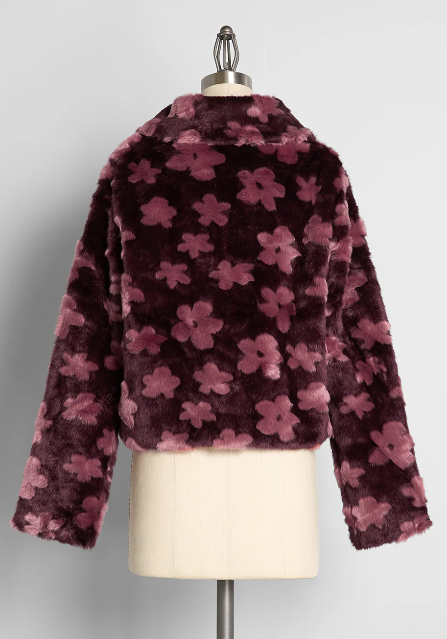 Isnyt x Princess Highway Crazy For Daisies Faux Fur Coat - Olabens