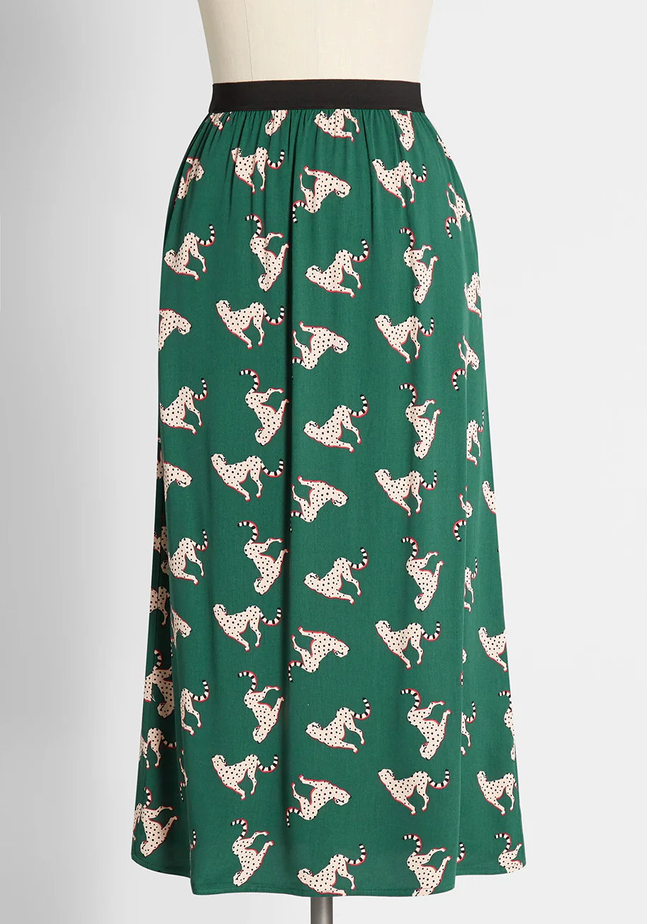 Can't Cat-ch Me Midi Skirt - Olabens