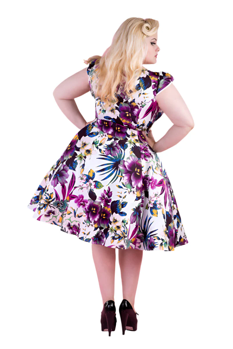Pansies Floral Swing Dress - Olabens