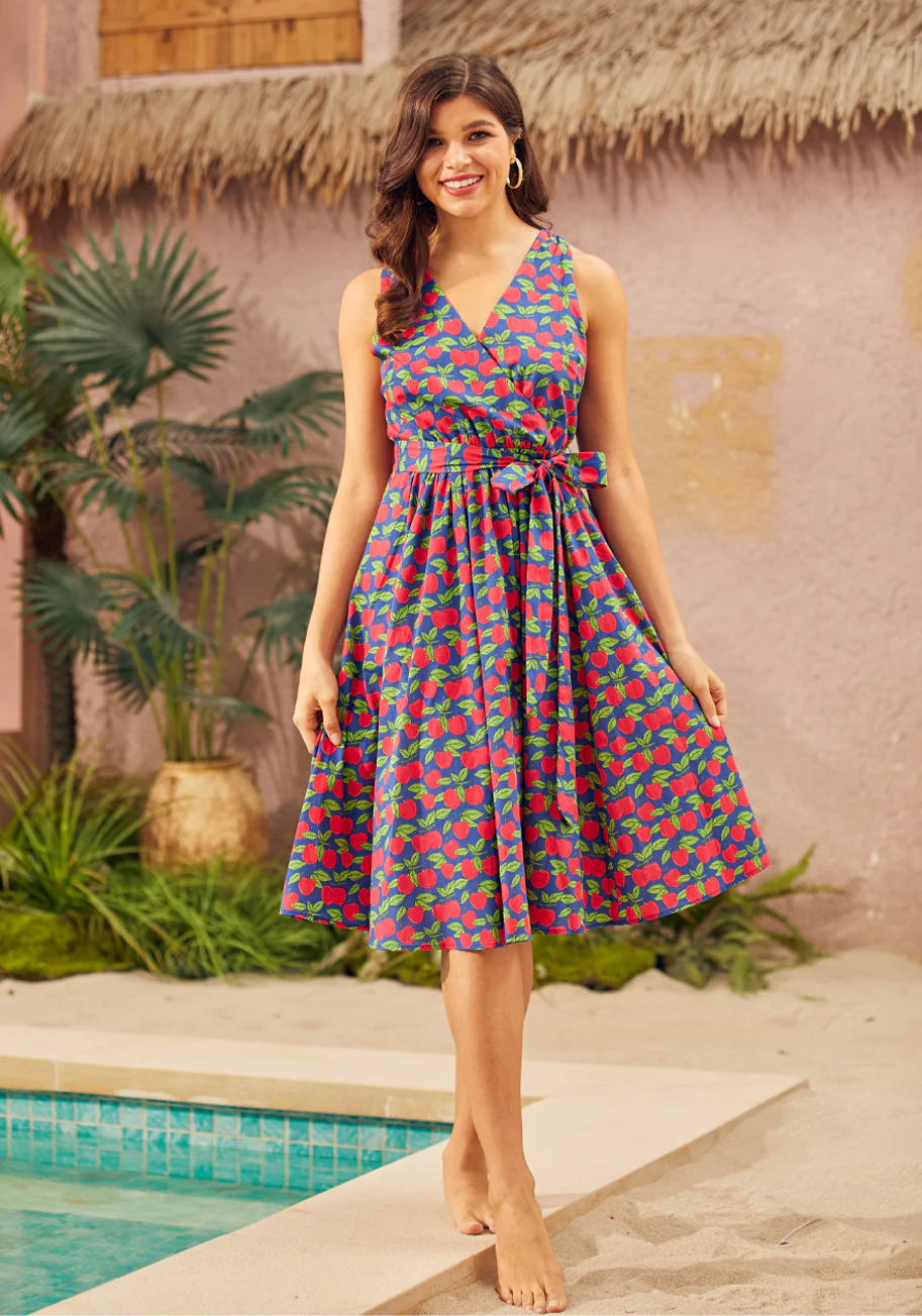 Instant Energy Faux-Wrap Dress - Olabens