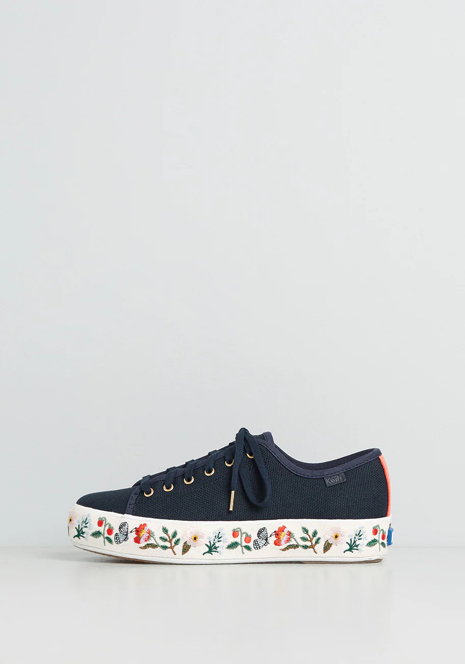 Keds x Rifle Paper Co. Forevermore Foliage Platform Sneaker - Olabens