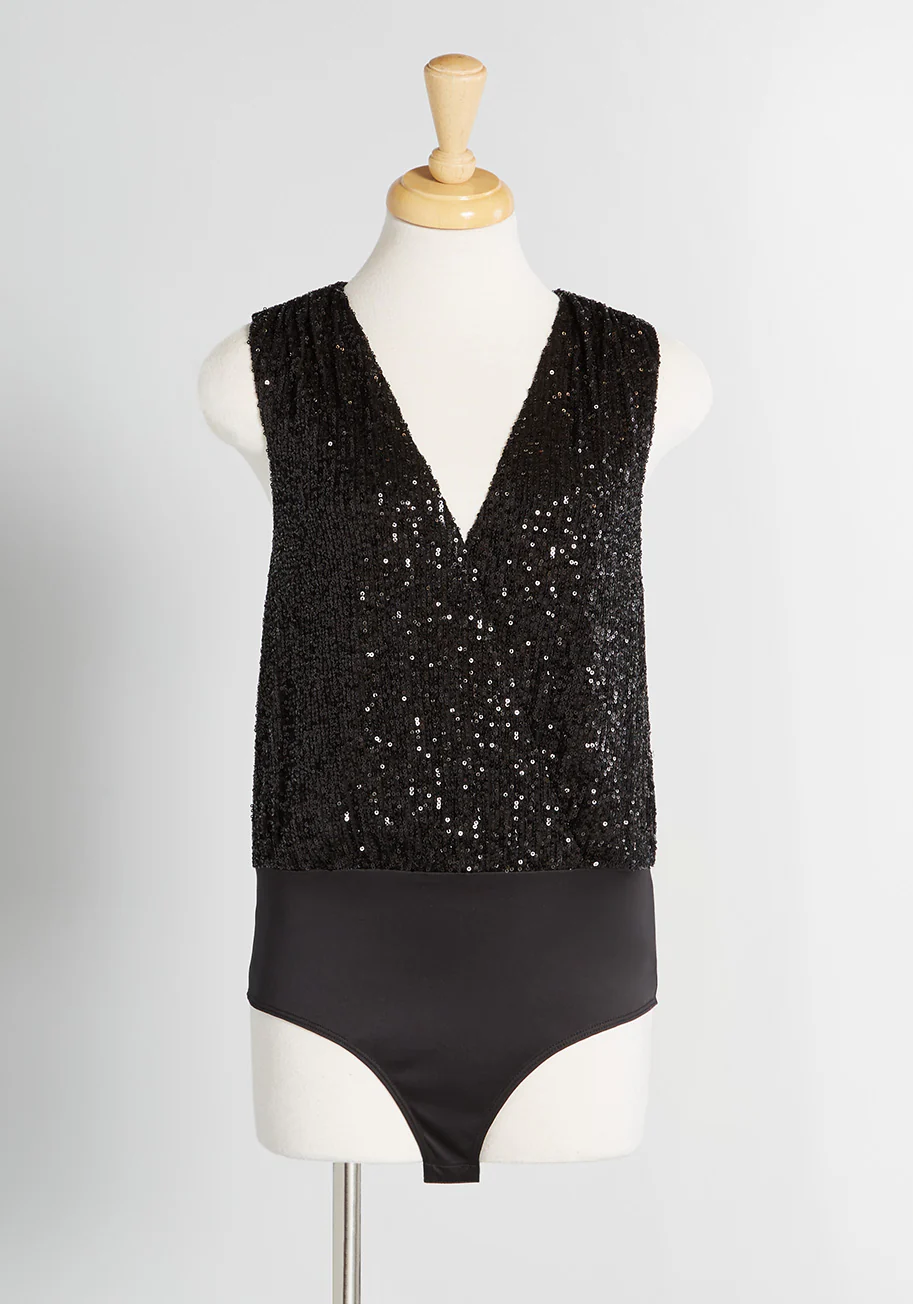 Sequins Are Forever Wrap Bodysuit - Olabens