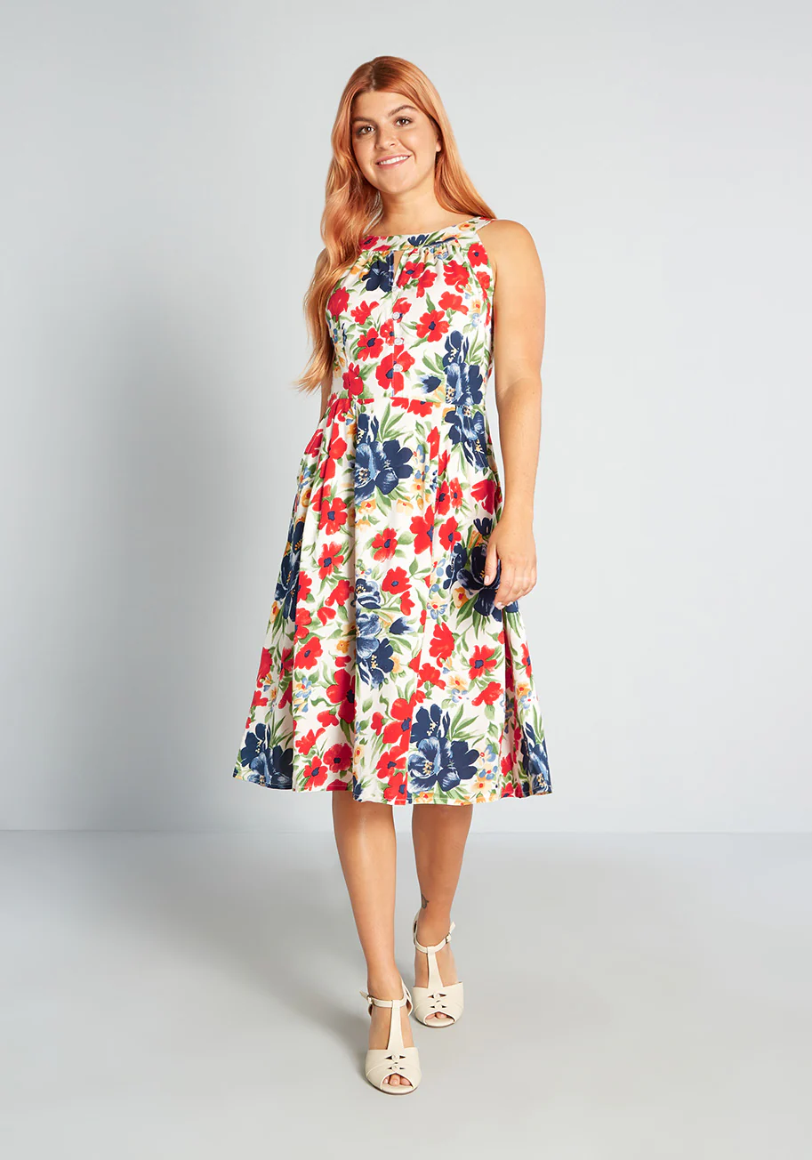 Gala in the Garden Midi Dress - Olabens