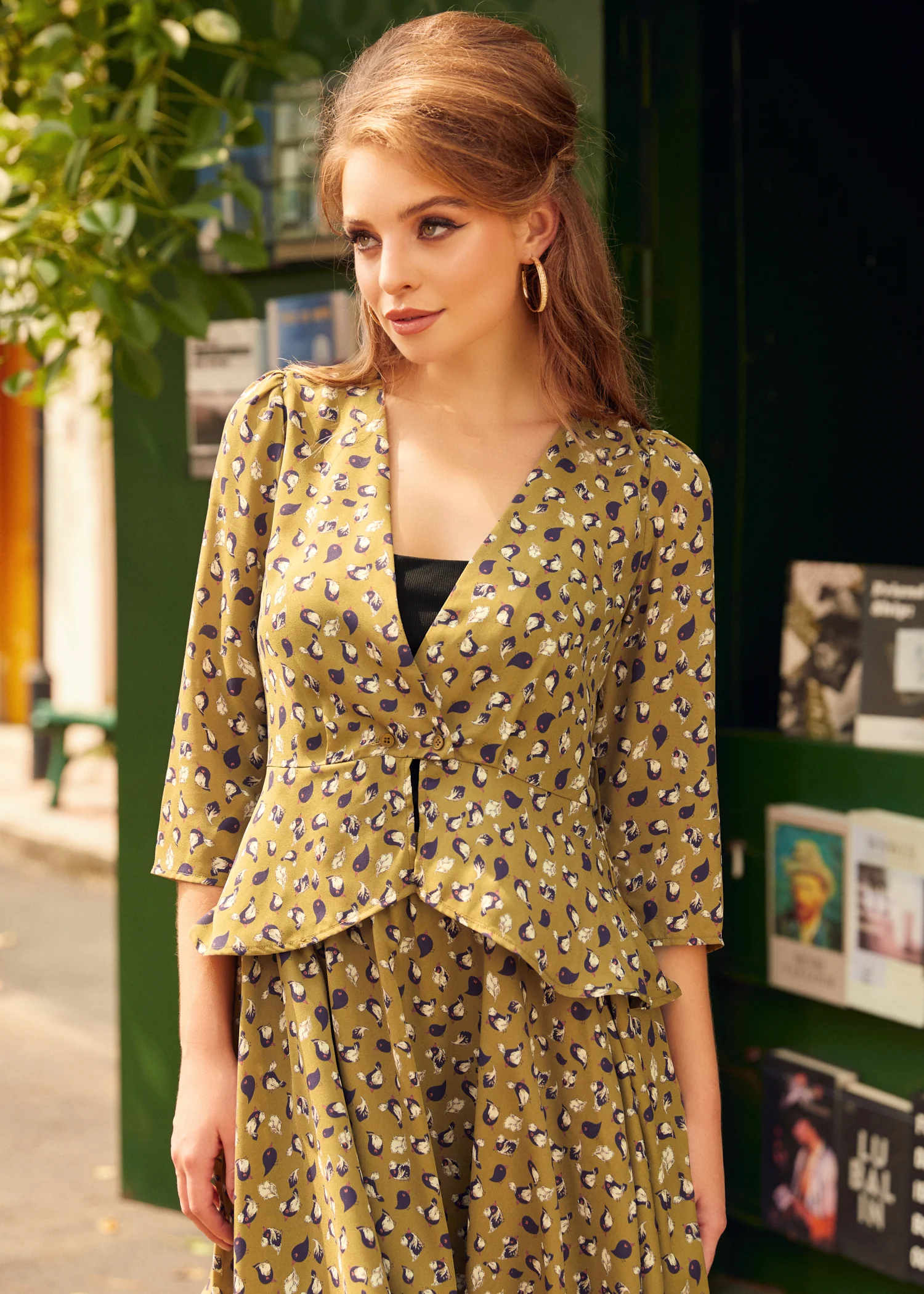 Day Party Puff Shoulder Peplum Blouse - Olabens