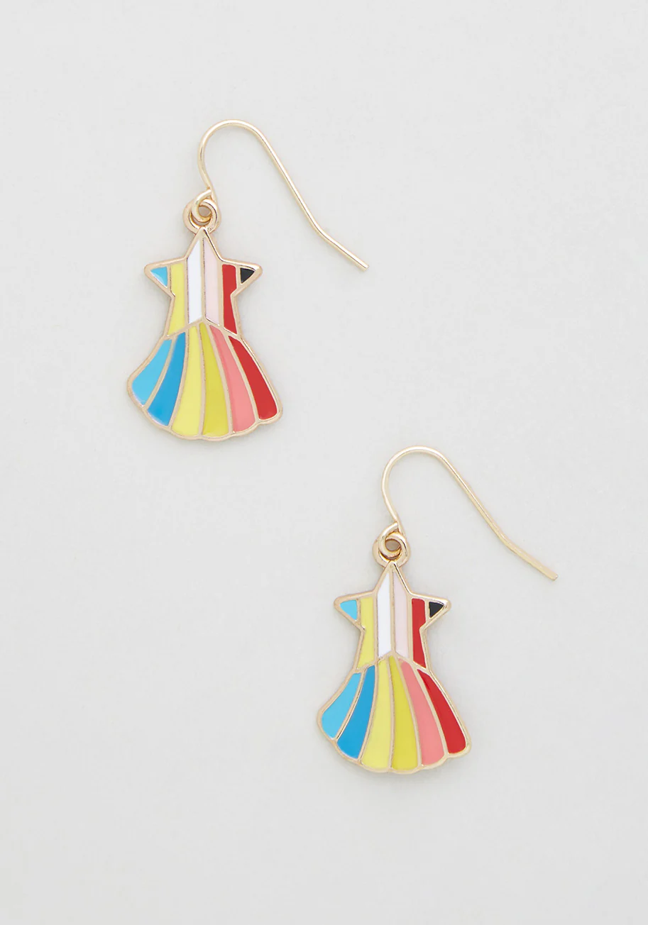 Rainbow Fanfare Dangle Earrings - Olabens