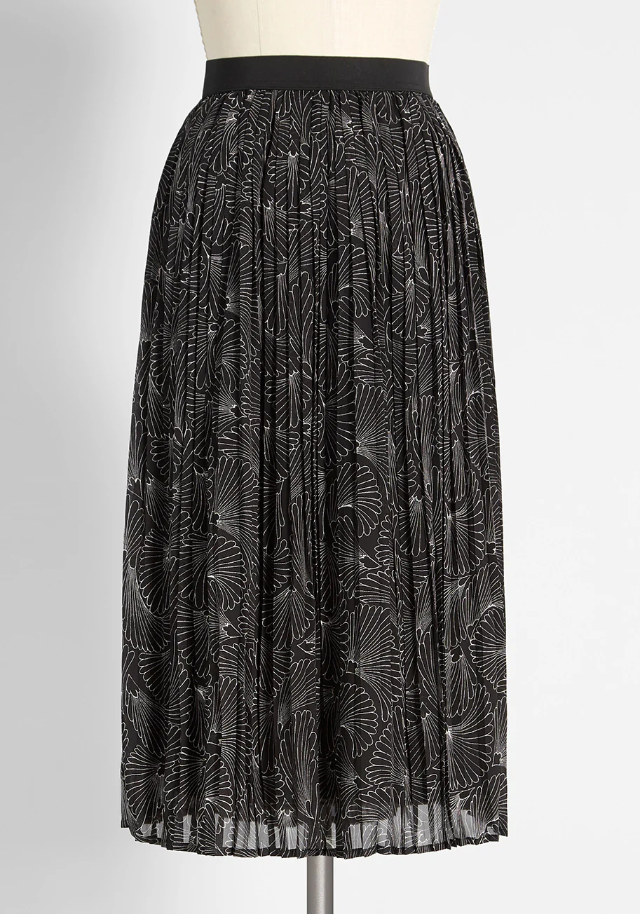 Beautifully Upbeat Pleated Midi Skirt - Olabens