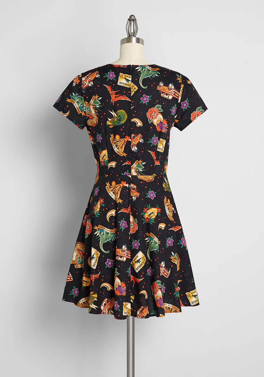 Tattoo Time Warp Mini Dress - Olabens