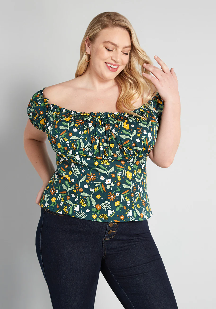 Isnyt x Collectif Only For Daisy Clover Off-Shoulder Top - Olabens