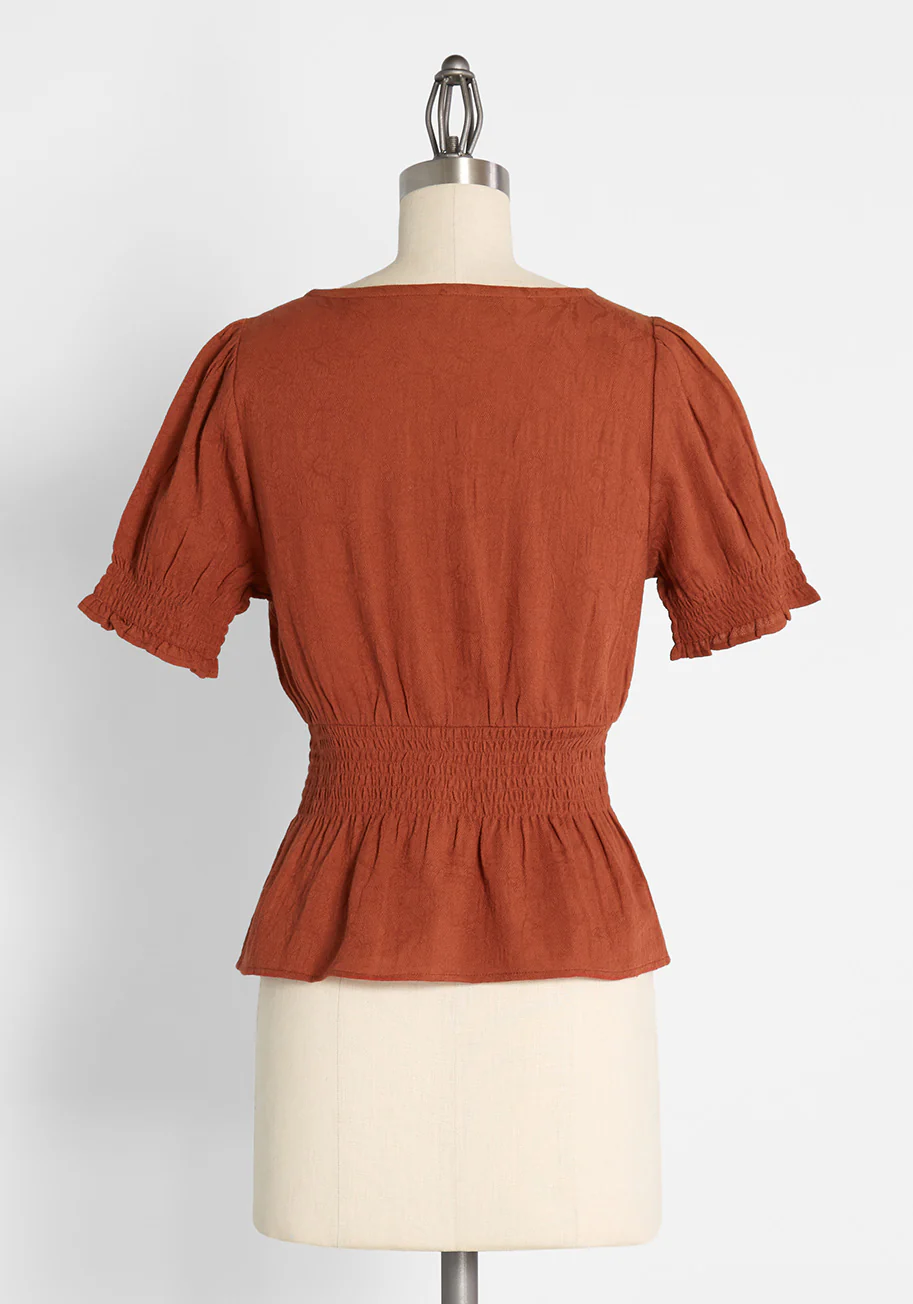 Peasant-ly Poised Peplum Blouse - Olabens