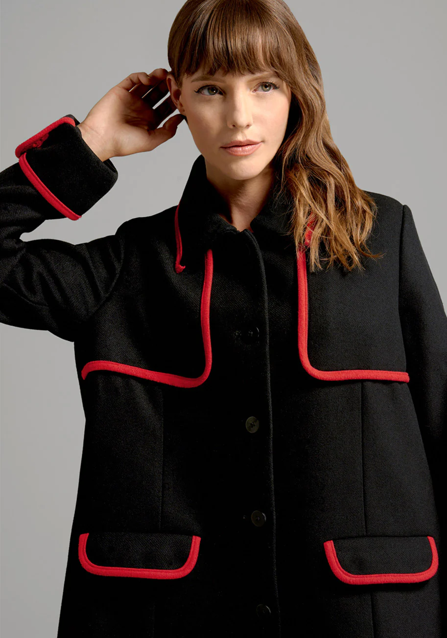 Black Licorice Wool Coat - Olabens