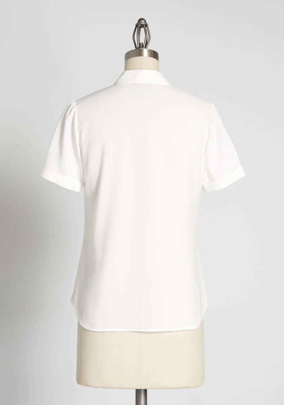 Polished And Playful Tie-Neck Blouse - Olabens