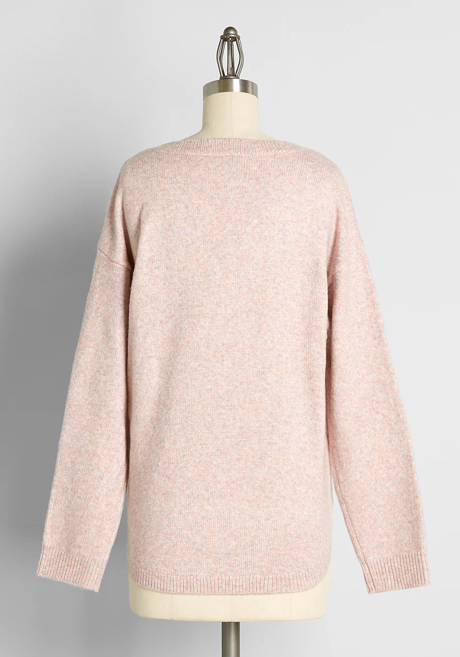 Sparkles and Stardust Embellished V-Neck Sweater - Olabens