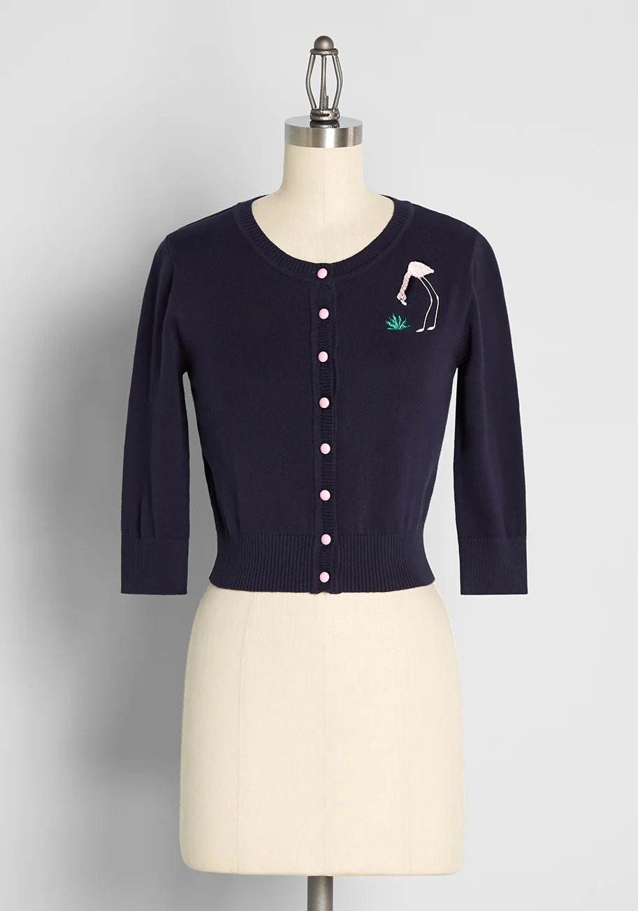 Tropical Evening Breeze Embroidered Cardigan - Olabens