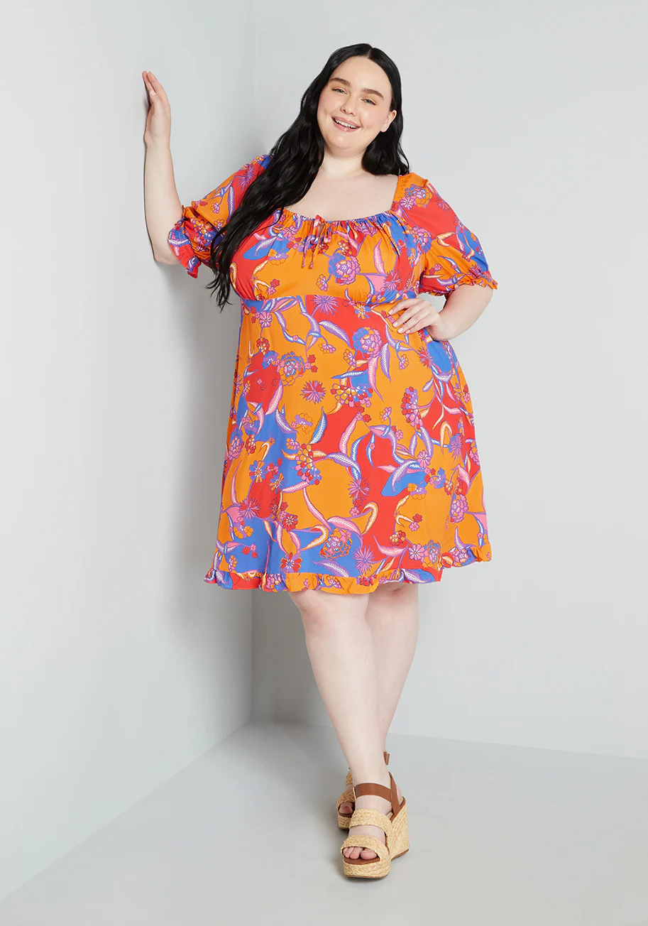 Taking a Tropical Twirl Babydoll Dress - Olabens