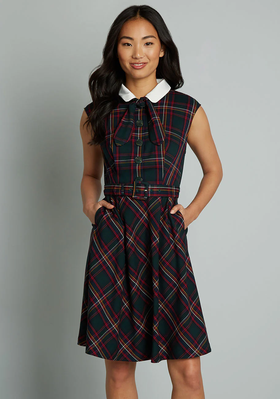 Prep School Posh Fit And Flare Dress - Olabens