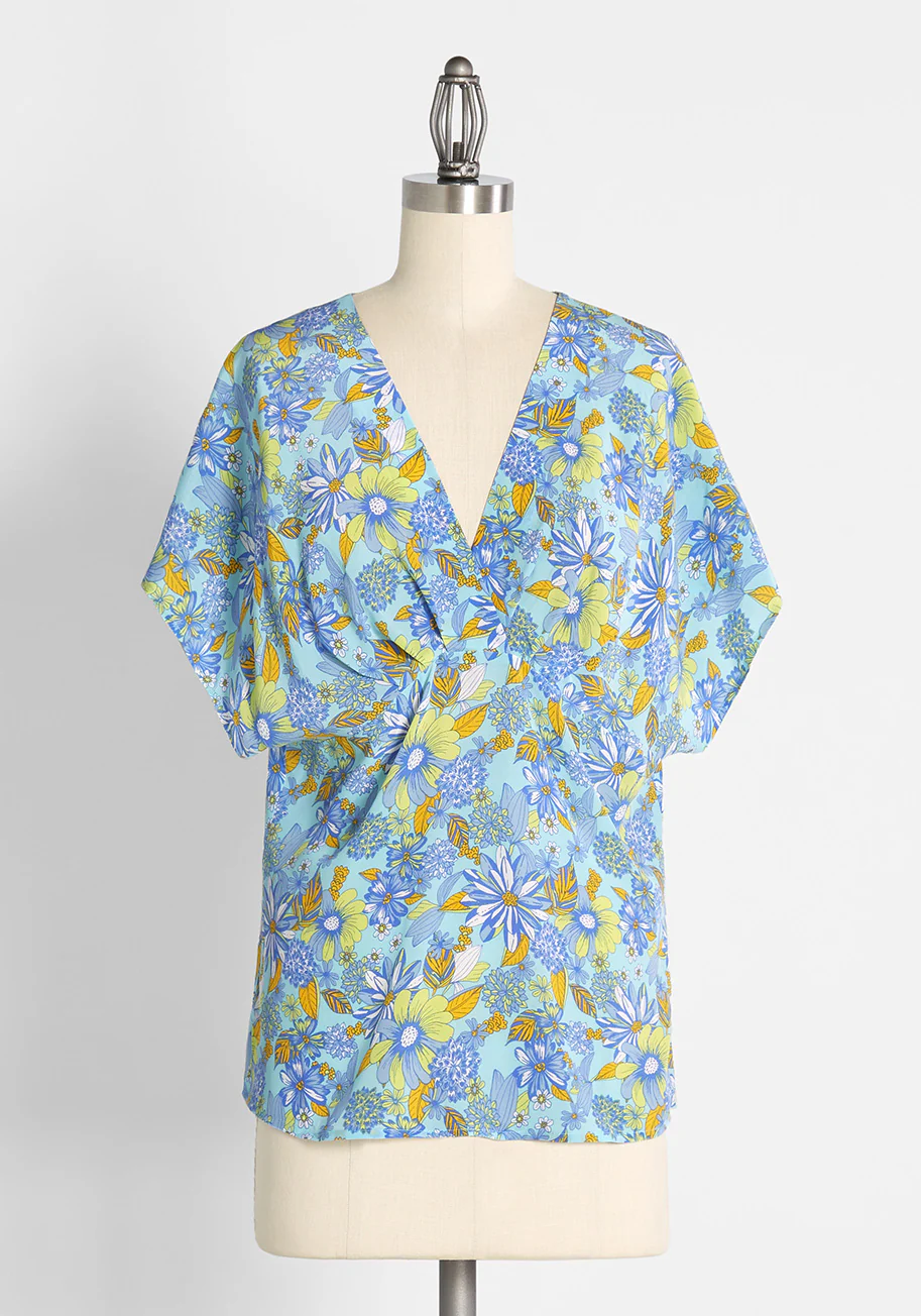 Day Vibe Doll Silk Dolman Top - Olabens