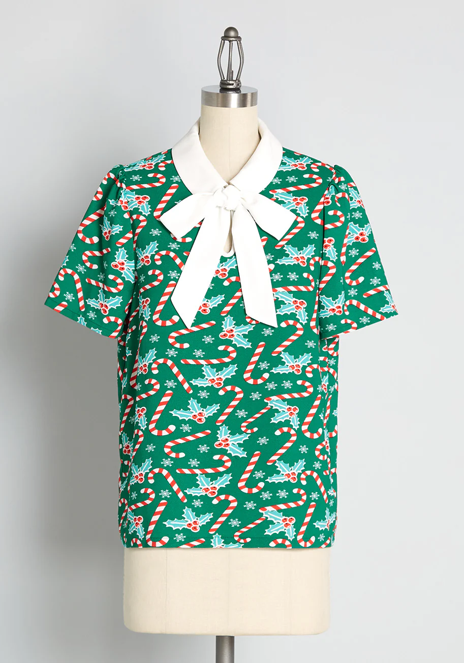 Positive First Impressions Tie-Neck Blouse - Olabens