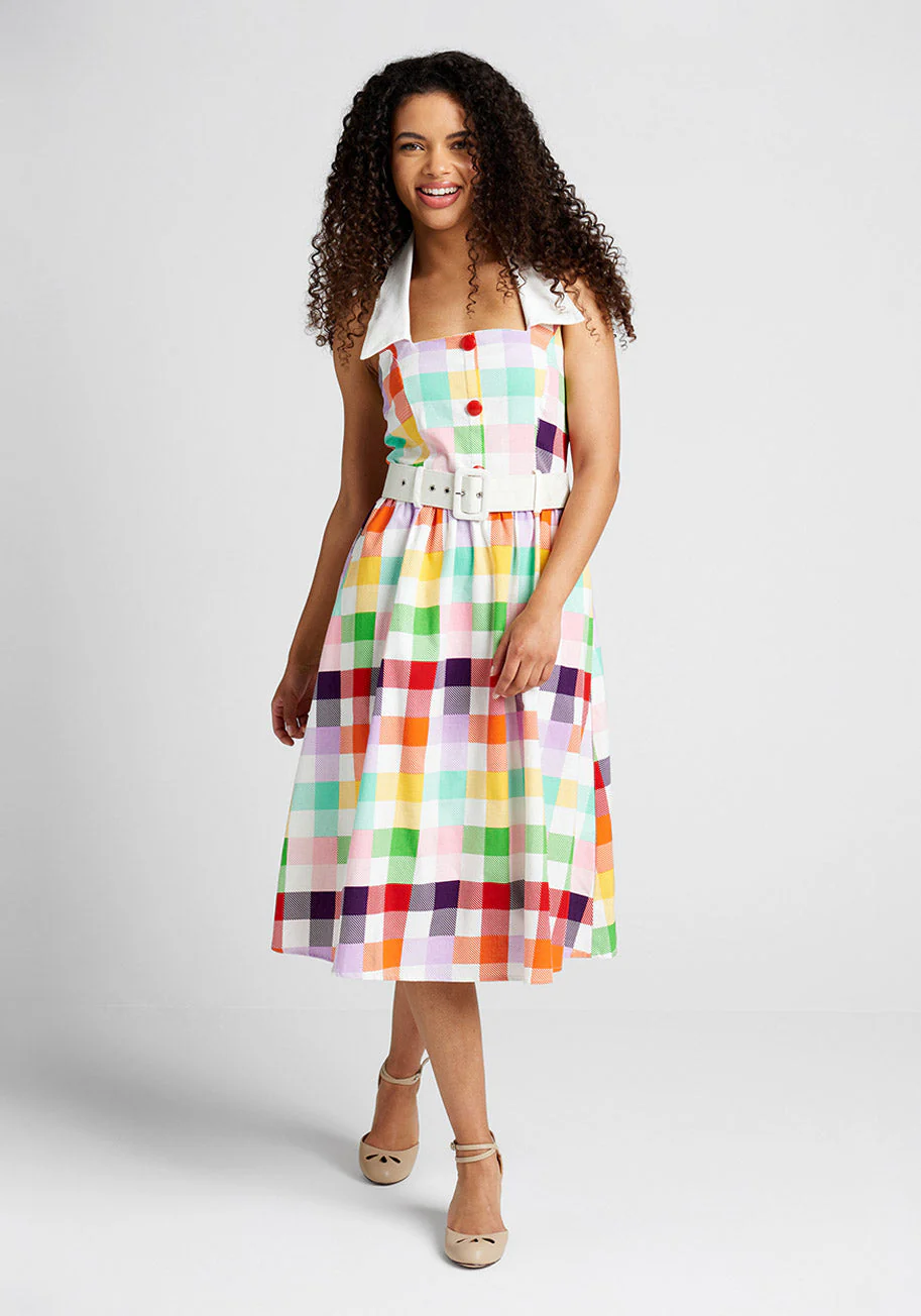 Rainbows Over Hollywood Swing Dress - Olabens