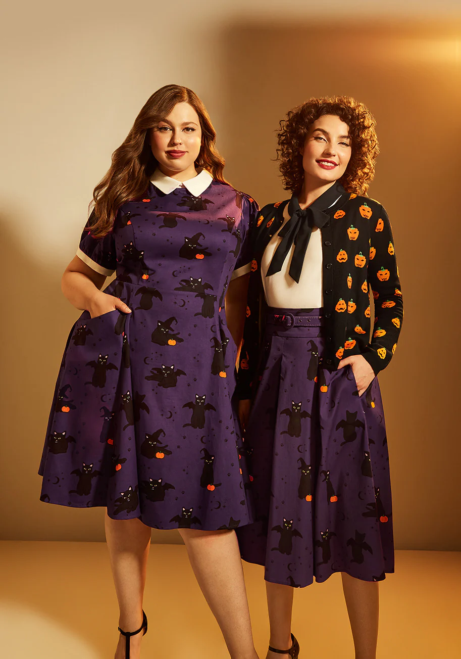 Isnyt x Collectif Cats-Only Costume Party Swing Skirt - Olabens