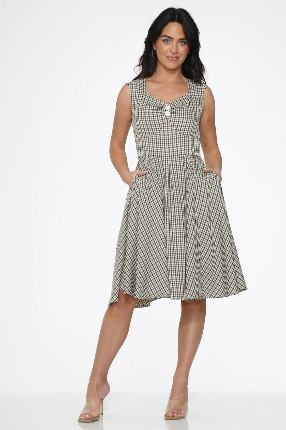 Gingham Swing Dress - Olabens