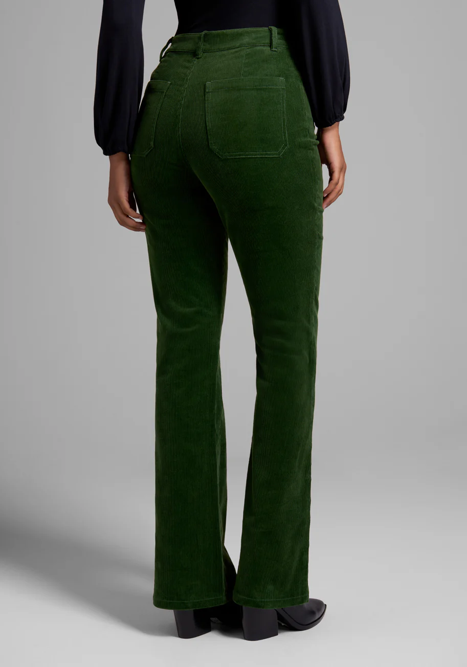 All Aboard For Corduroy Flare-Leg Pants - Olabens