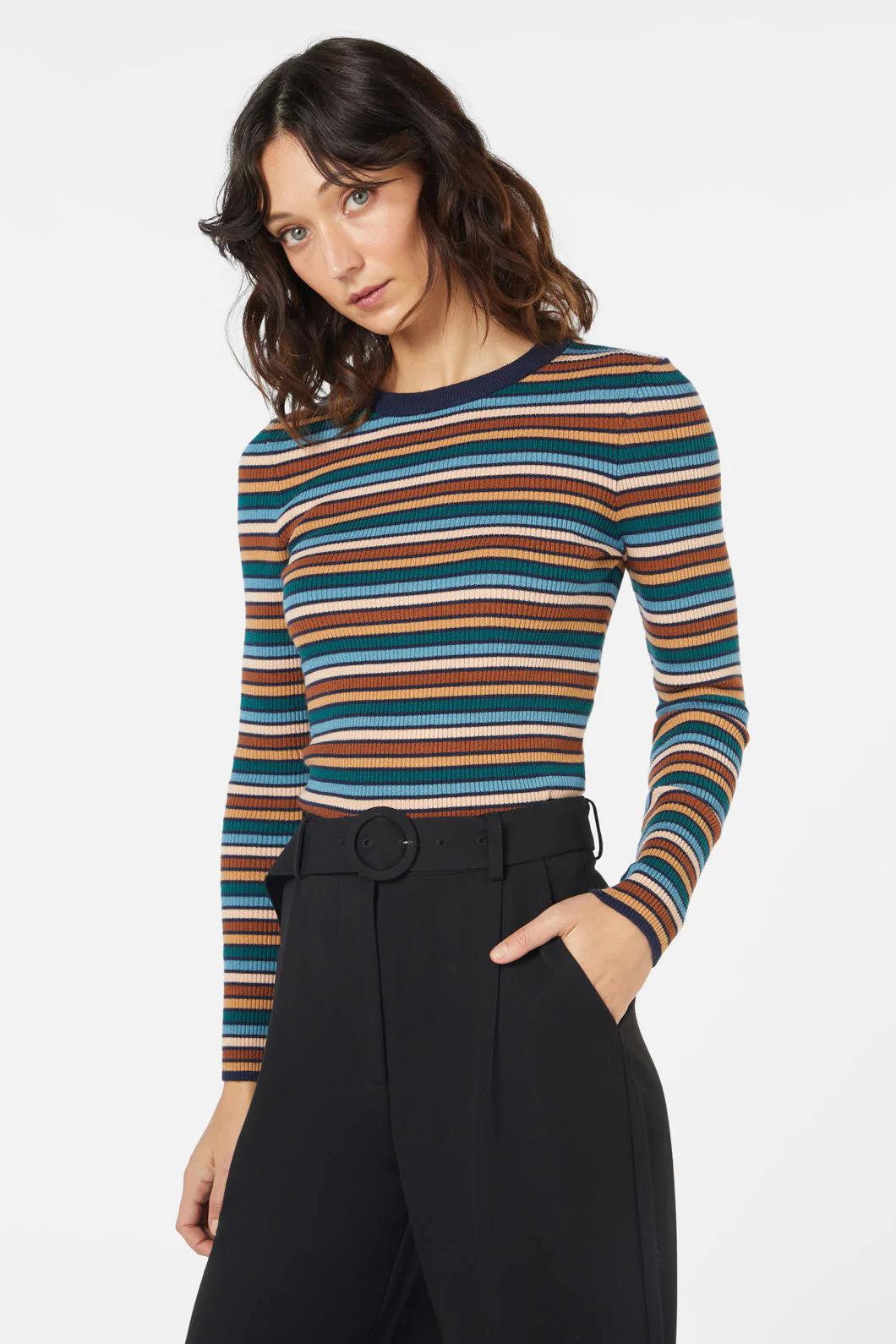 Darcy Stripe Knit Top - Olabens