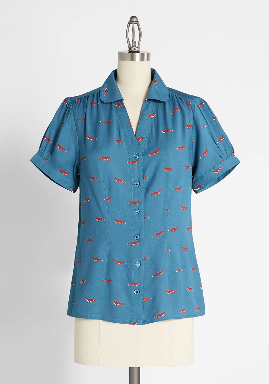 Vintage Vixen Button-Up Blouse - Olabens